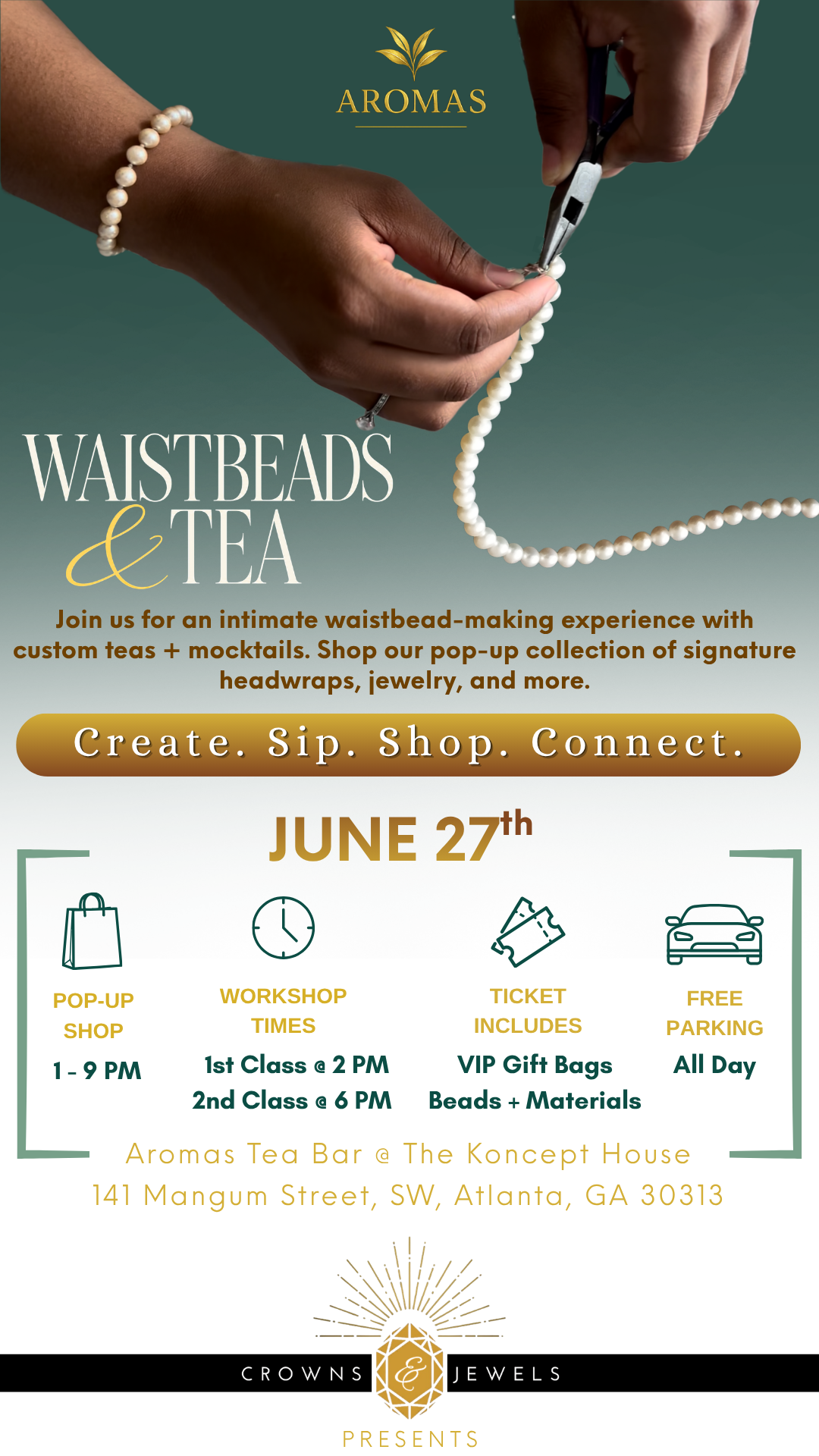 Waistbead Workshop + Pop-Up Shop @ Aromas Tea Bar [ATL]
